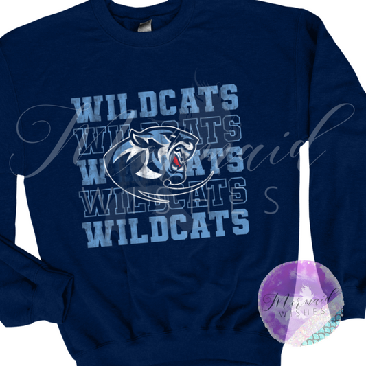 Blanchester Wildcats Vintage - Navy (DTF)