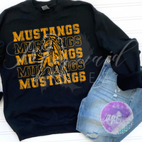 LC Mustangs Vintage - Black (DTF)