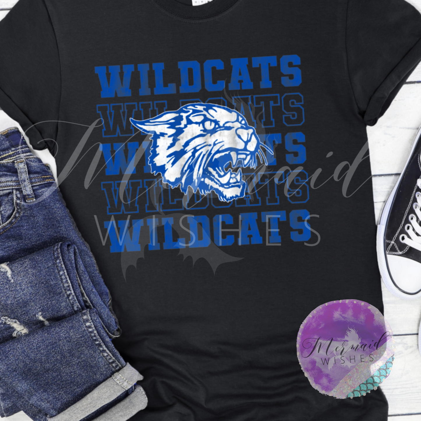 Williamsburg Wildcats Vintage - Black (DTF)