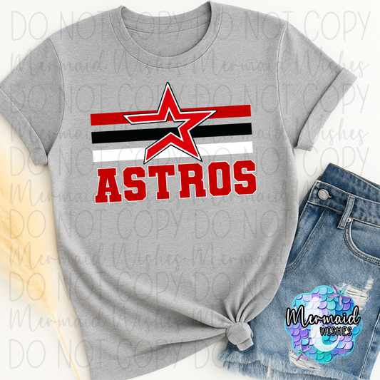 Bold East Clinton Astros Stripes & Mascot (DTF)