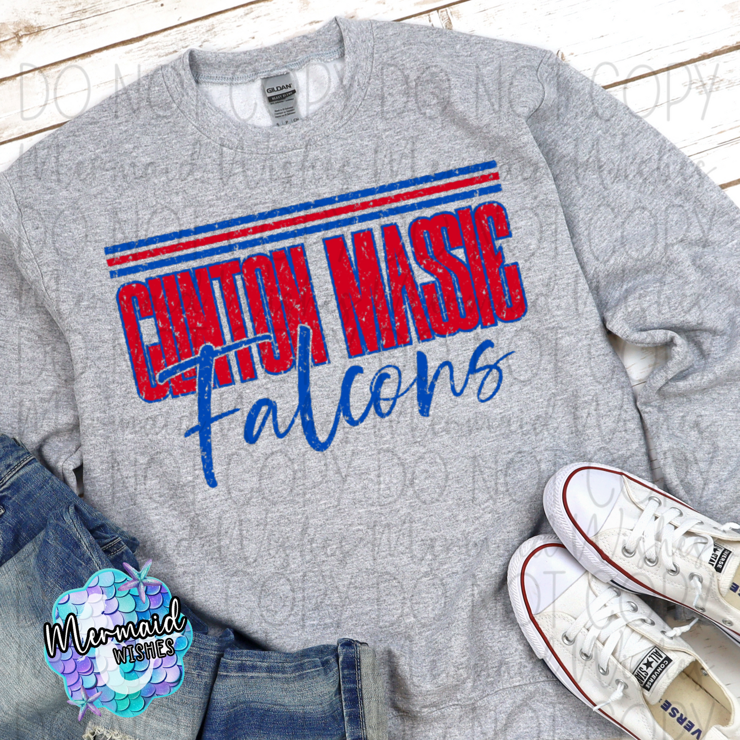 Distressed Stripes Clinton Massie Falcons