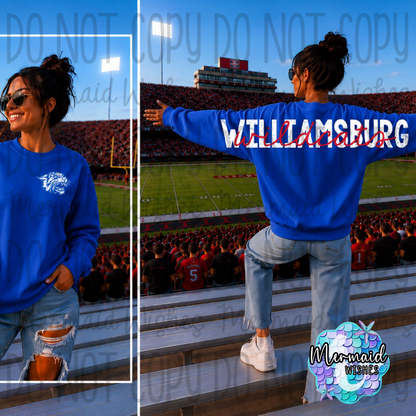 Williamsburg Wildcats (Full Back Arm to Arm Design)