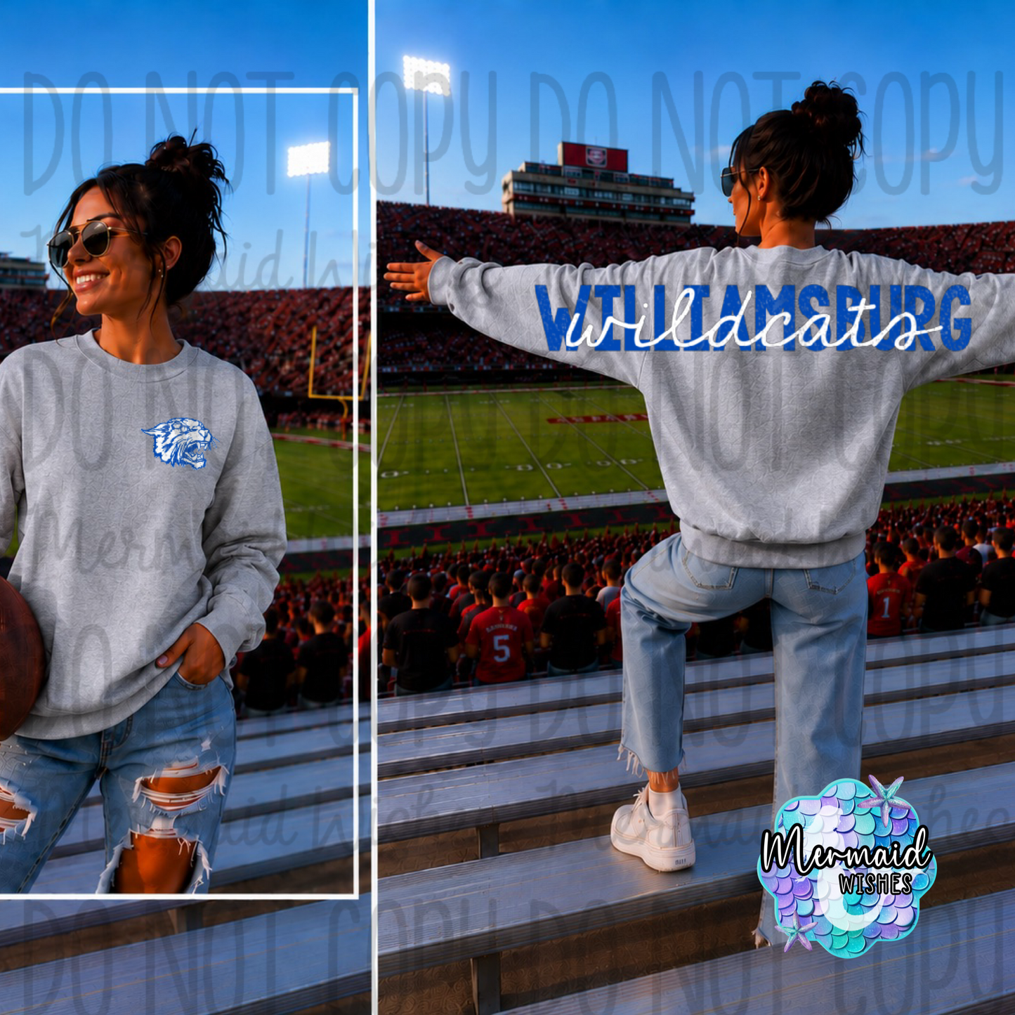 Williamsburg Wildcats (Full Back Arm to Arm Design)