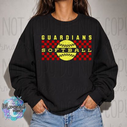 Guardians Softball Checkered (TShirt, Tank, Crewneck & Hoodie)