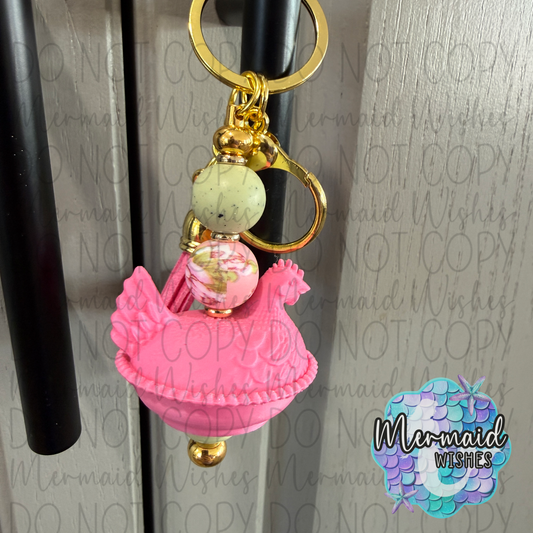 Hen on Nest Keychain 8