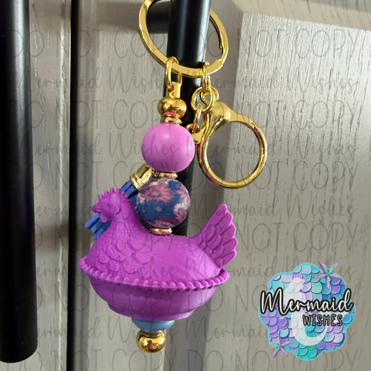 Hen on Nest Keychain 9