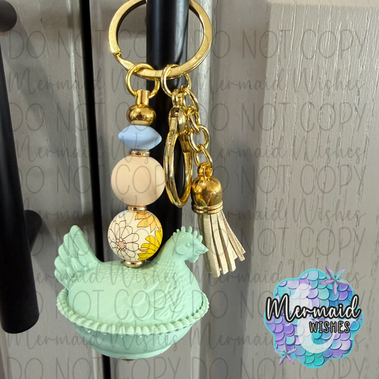 Hen on Nest Keychain 10