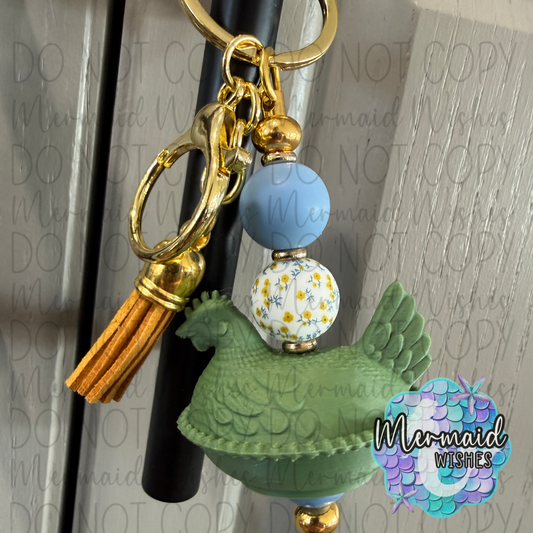 Hen on Nest Keychain 12