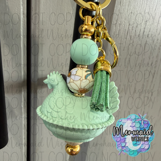 Hen on Nest Keychain 16