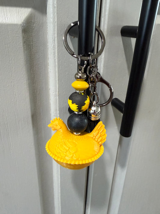 Hen on Nest Keychain 17