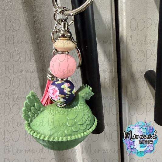 Hen on Nest Keychain 21