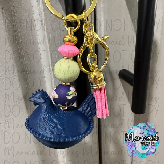 Hen on Nest Keychain 22