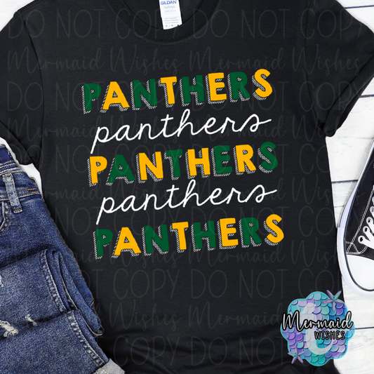 Panthers Stacked Doodle (DTF)