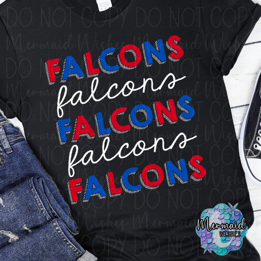 Falcons Stacked Doodle (DTF)