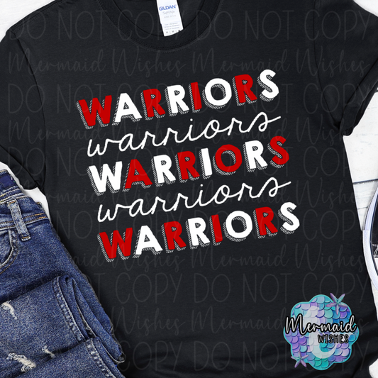 Warriors Stacked Doodle (DTF)