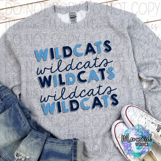 Blanchester Wildcats Stacked Doodle (DTF)