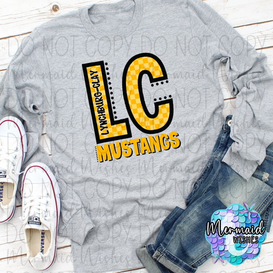 Checkered Letter LC Mustangs