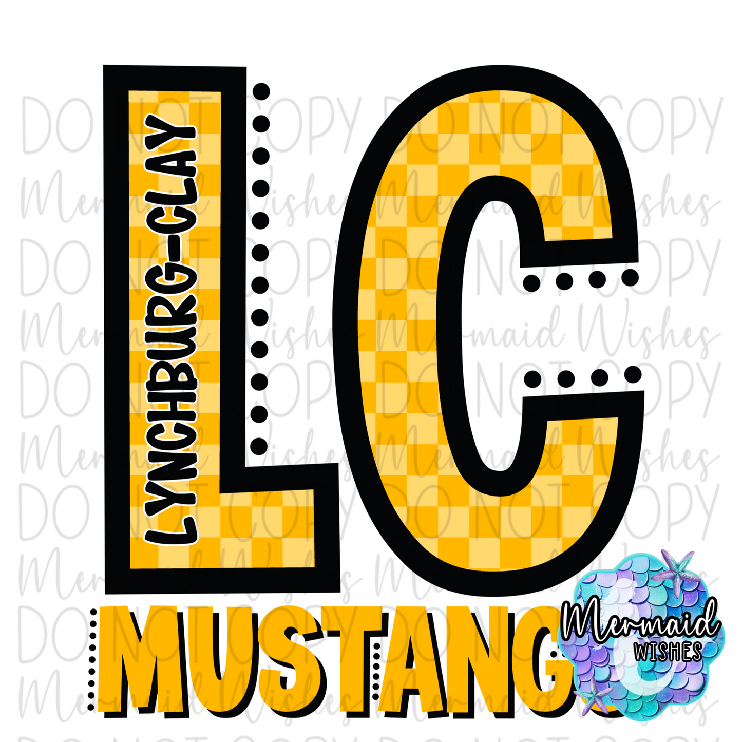 Checkered Letter LC Mustangs
