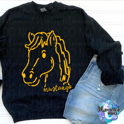 Mustangs Mascot Doodle (DTF)