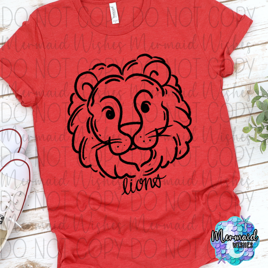Fairfield Lions Doodle Mascot (DTF)
