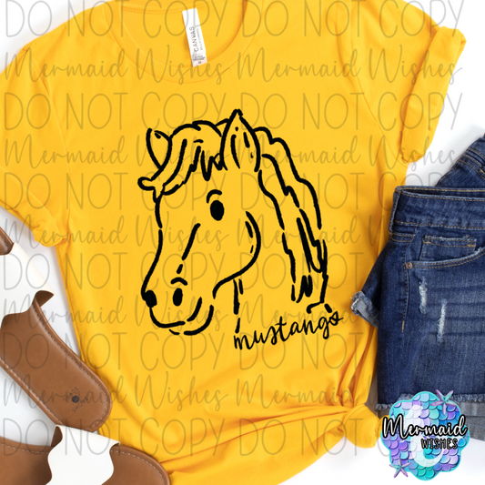 Mustangs Mascot Doodle (DTF)