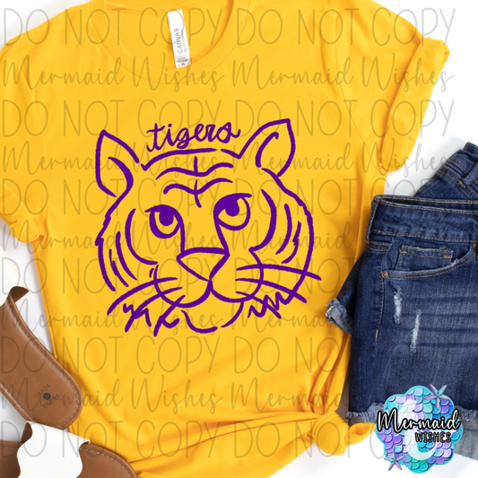 McClain Tigers Mascot Doodle (DTF)