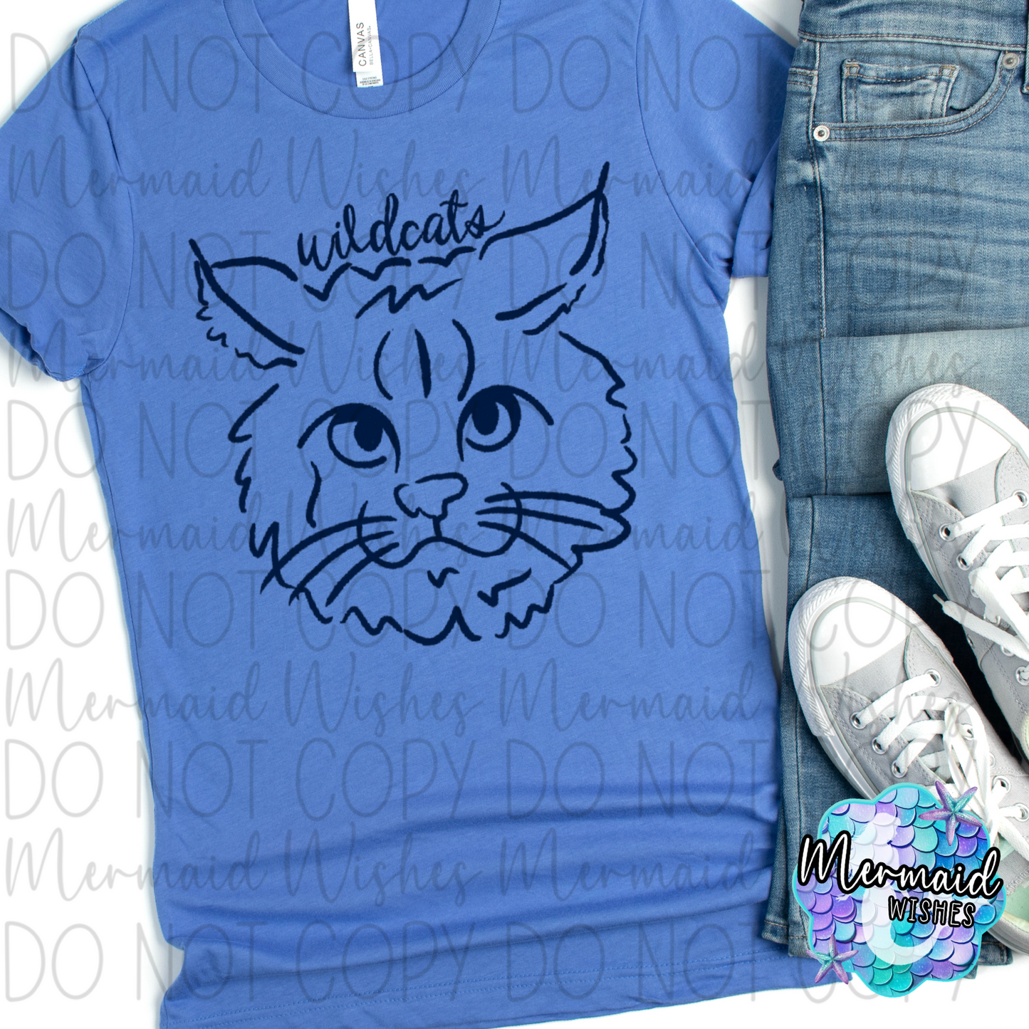 Blanchester Wildcats Doodle Mascot (DTF)