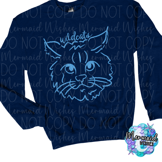 Blanchester Wildcats Doodle Mascot (DTF)