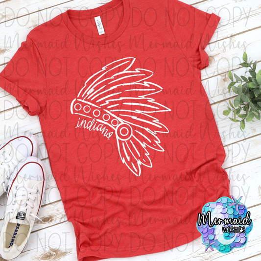 Hillsboro Indians Doodle Mascot (DTF)