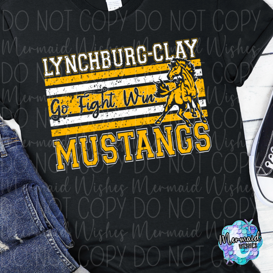 Go. Fight. Win. Lynchburg- Clay Mustangs (DTF)