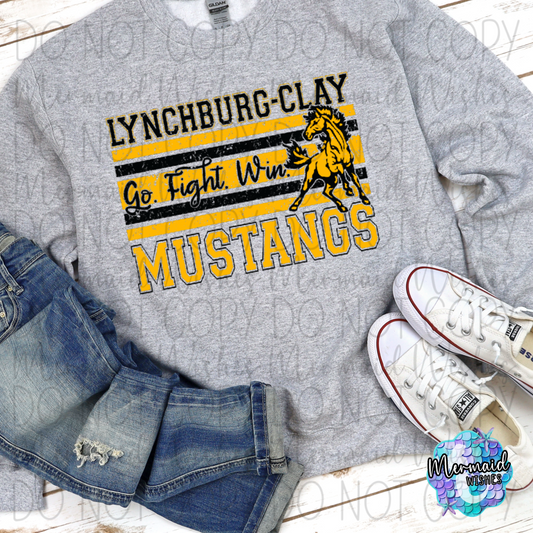 Go. Fight. Win. Lynchburg- Clay Mustangs (DTF)