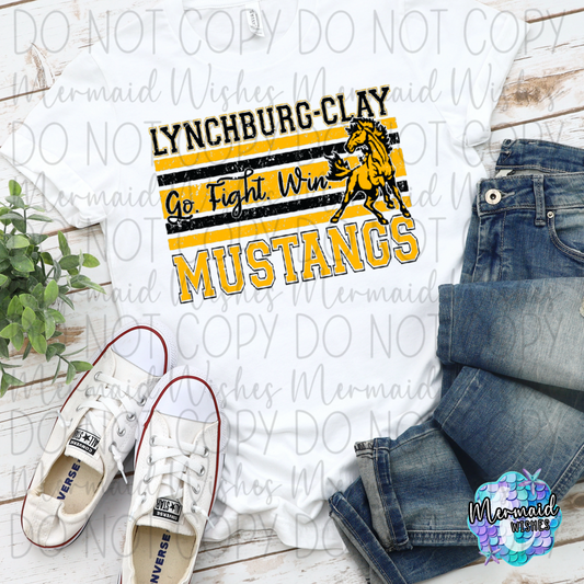 Go. Fight. Win. Lynchburg- Clay Mustangs (DTF)