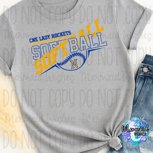 CNE Lady Rockets Split Softball