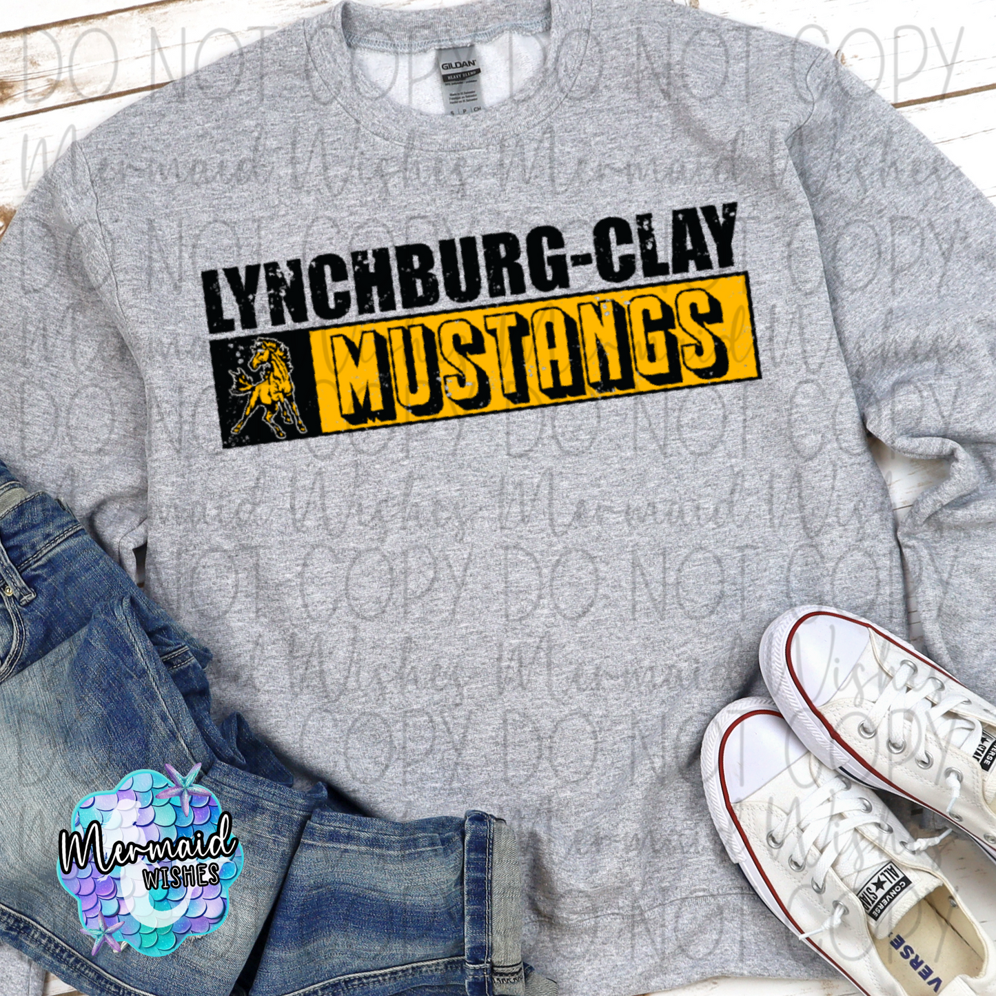 LC Mustangs Block Gray (DTF)