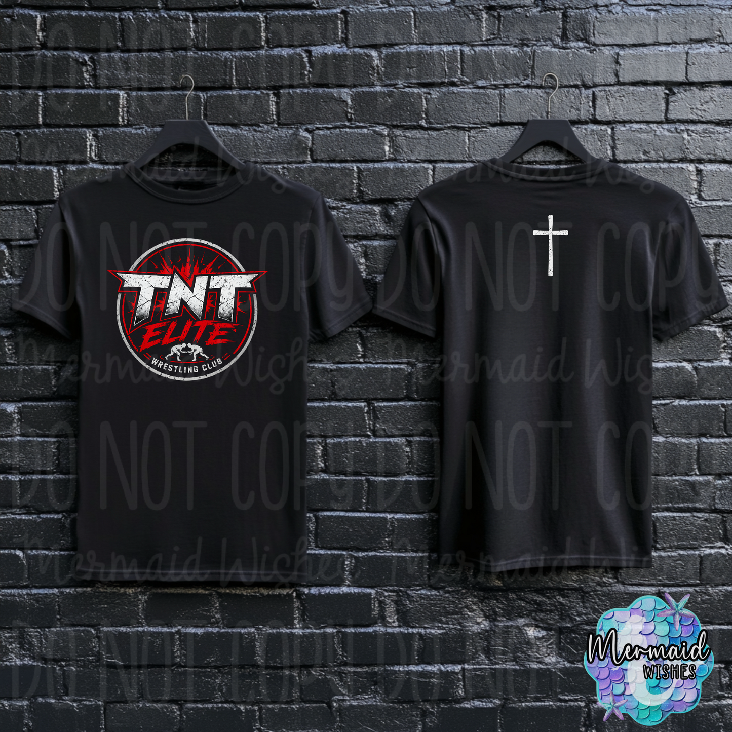 TNT Elite Wrestling Club Distressed w/ Cross on back