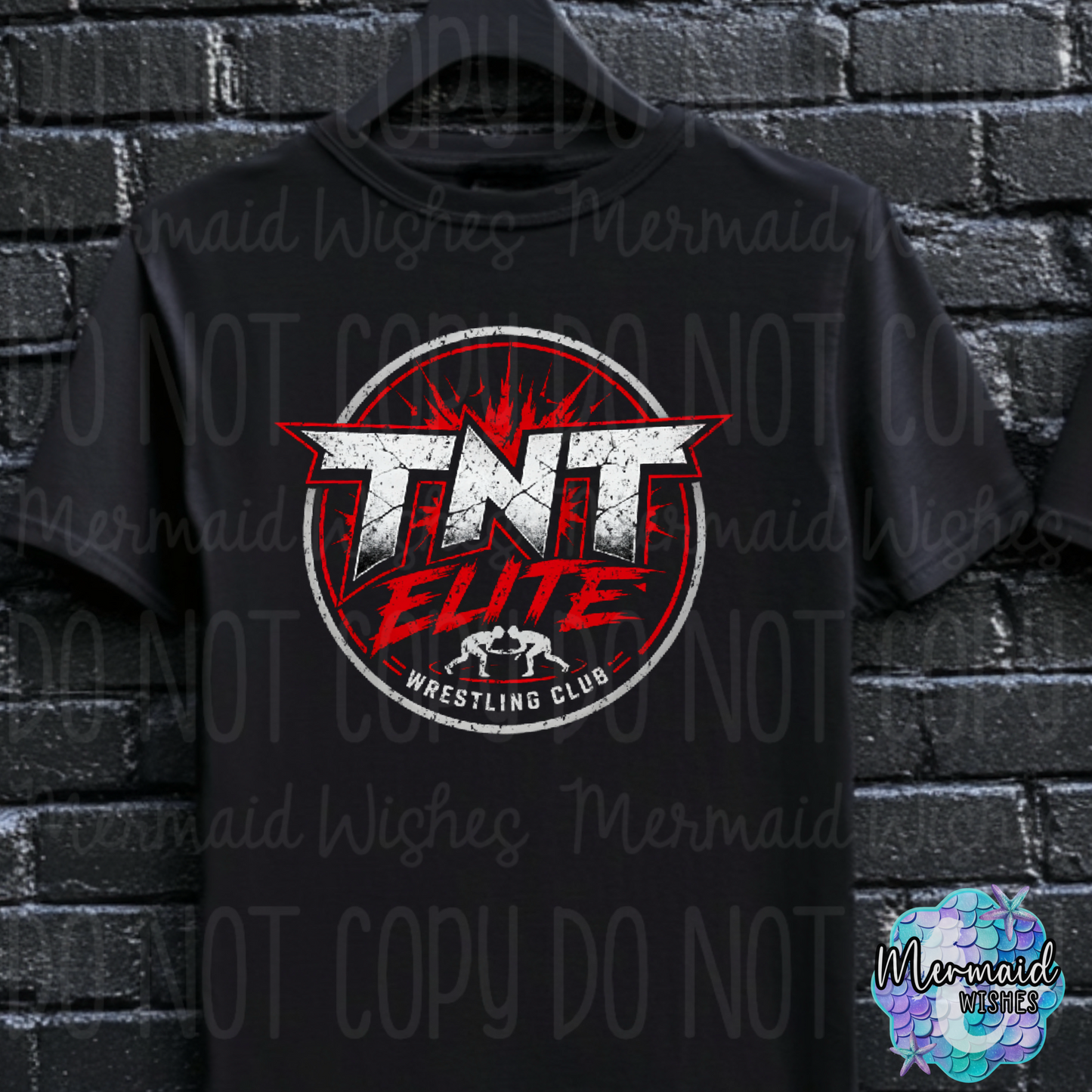 TNT Elite Wrestling Club Distressed w/ Cross on back