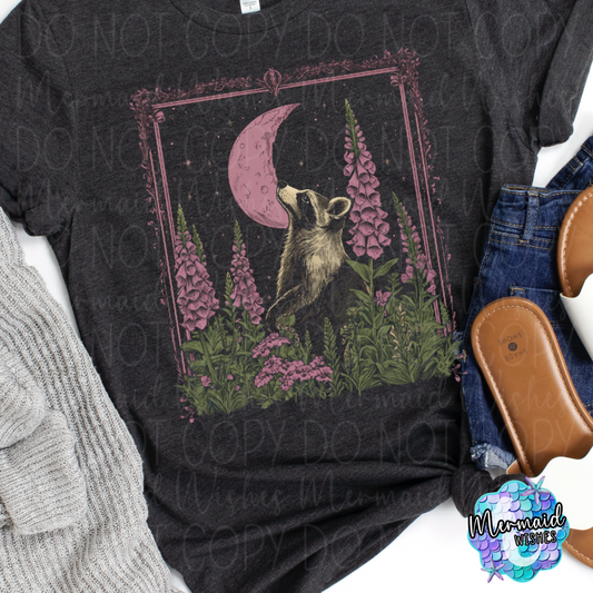 Boho Floral  Raccoon (DTF)