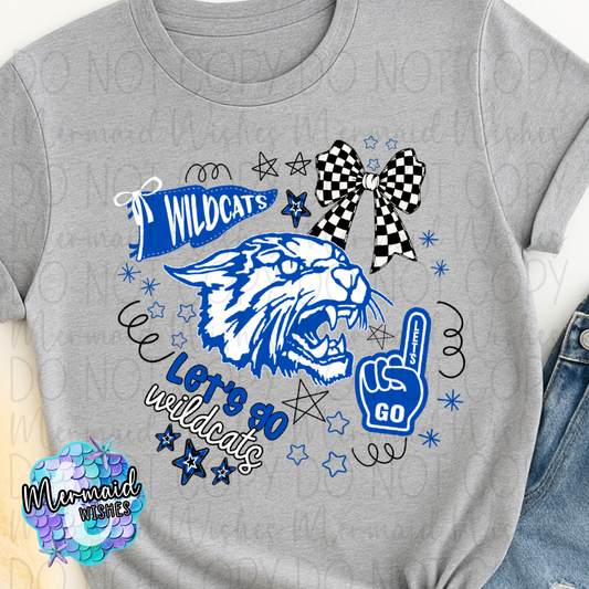 Let's Go (Williamsburg) Wildcats Doodles (DTF)