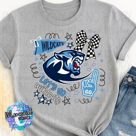 Let's Go (Blanchester) Wildcats Doodles (DTF)