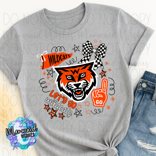 Let's Go (Whiteoak) Wildcats Doodles (DTF)
