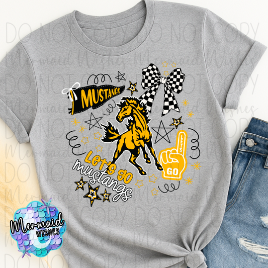 Let's Go Mustangs Doodles (DTF)