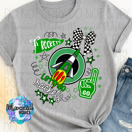 Let's Go Rockets Doodles (DTF)
