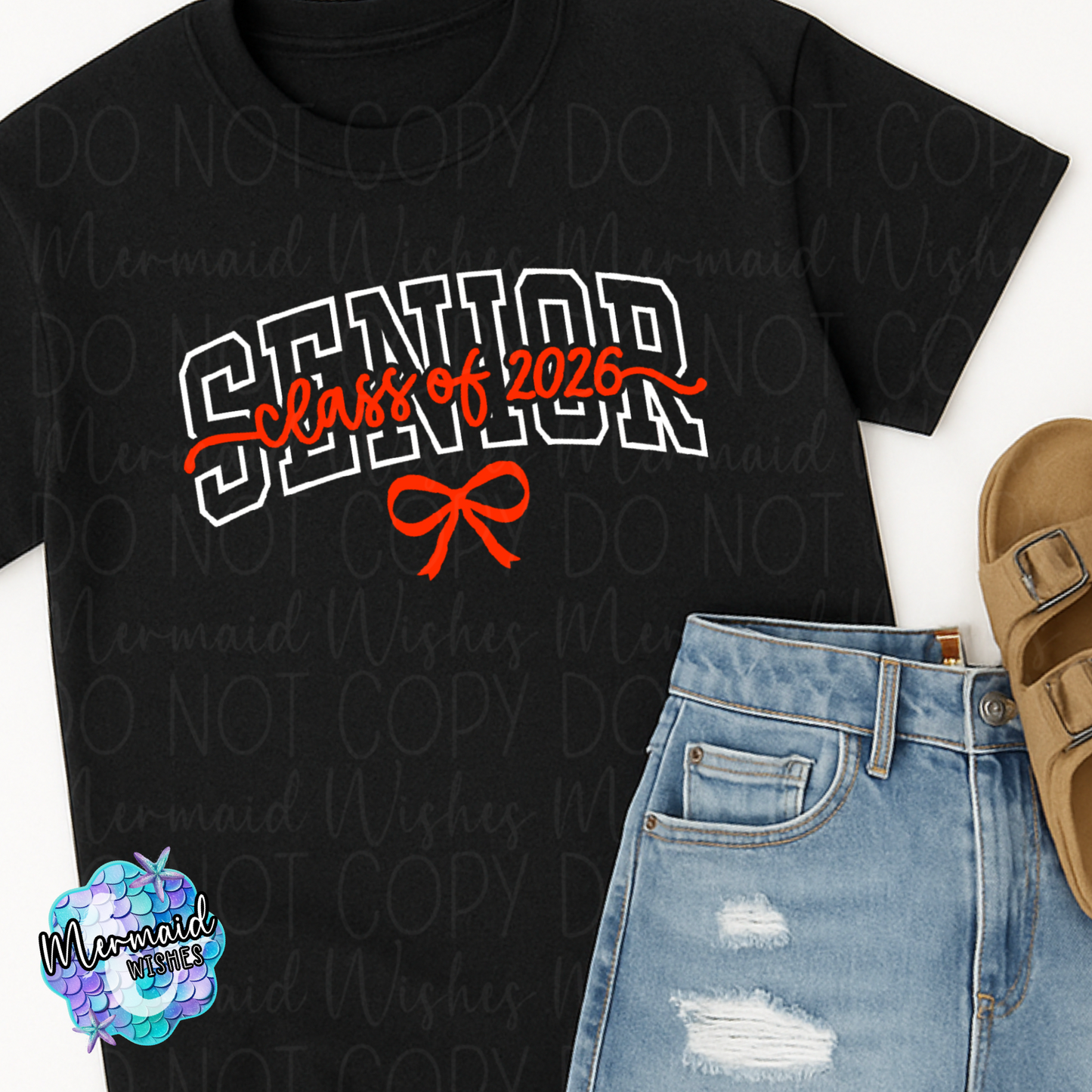 Senior Class of 2026 Bow (Orange) (DTF)