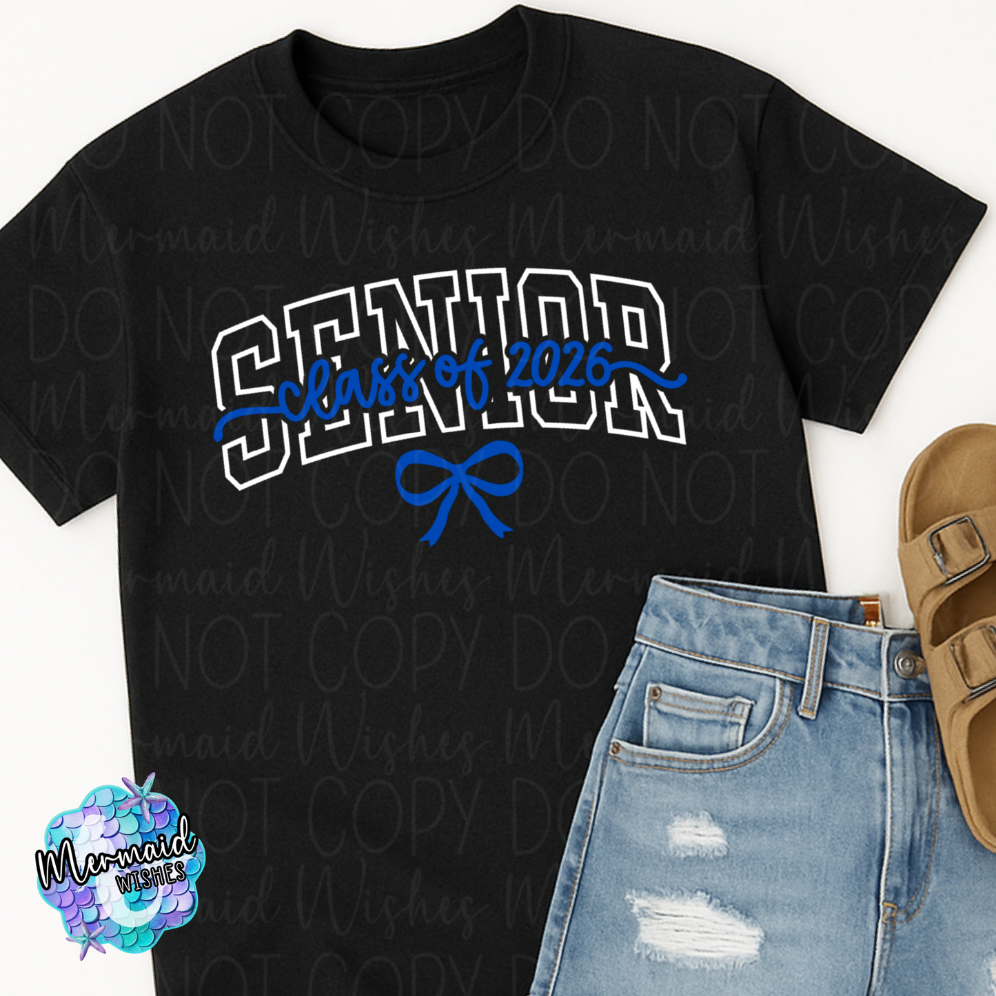 Senior Class of 2026 Bow (Royal Blue) (DTF)