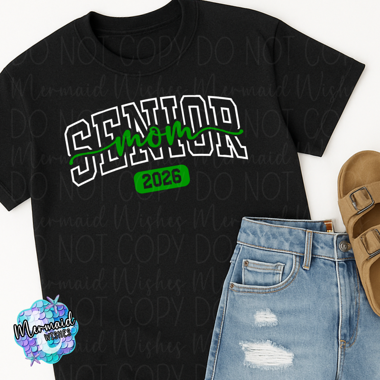 Senior Mom 2026 Bow (Green) (DTF)