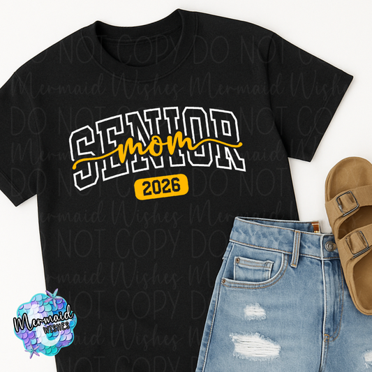 Senior Mom 2026 Bow (Yellow/Gold) (DTF)