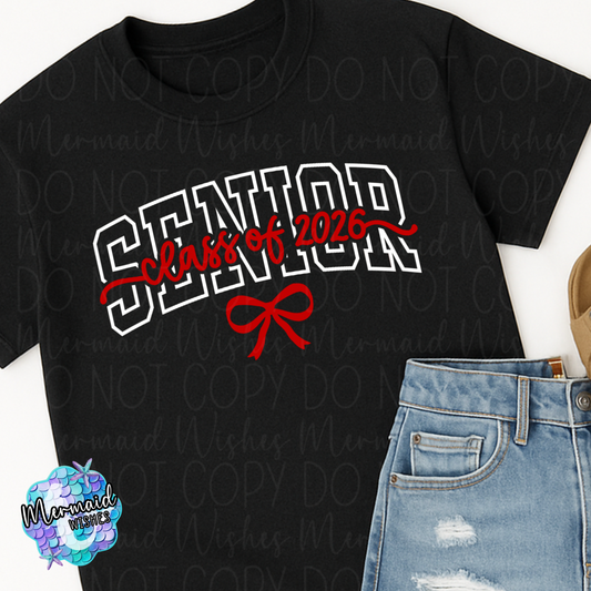 Senior Class of 2026 Bow (Red) (DTF)