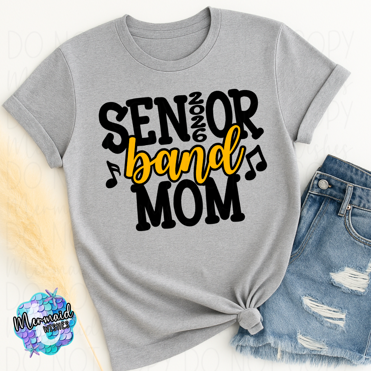 Senior Band Mom 2026 (Yellow/Gold) (DTF)