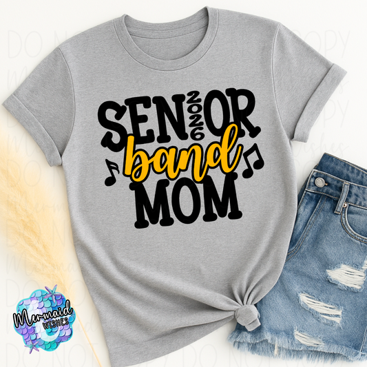 Senior Band Mom 2026 (Yellow/Gold) (DTF)