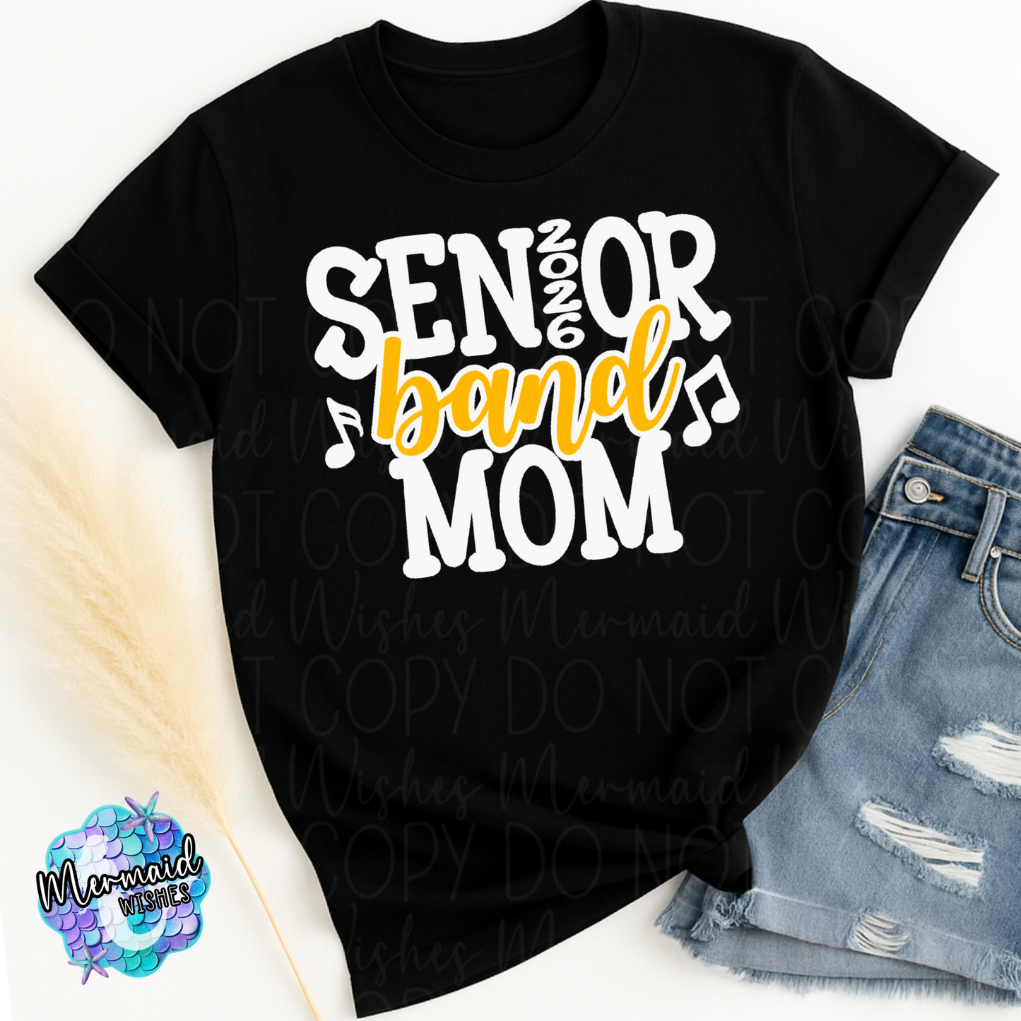 Senior Band Mom 2026 (Yellow/Gold) (DTF)